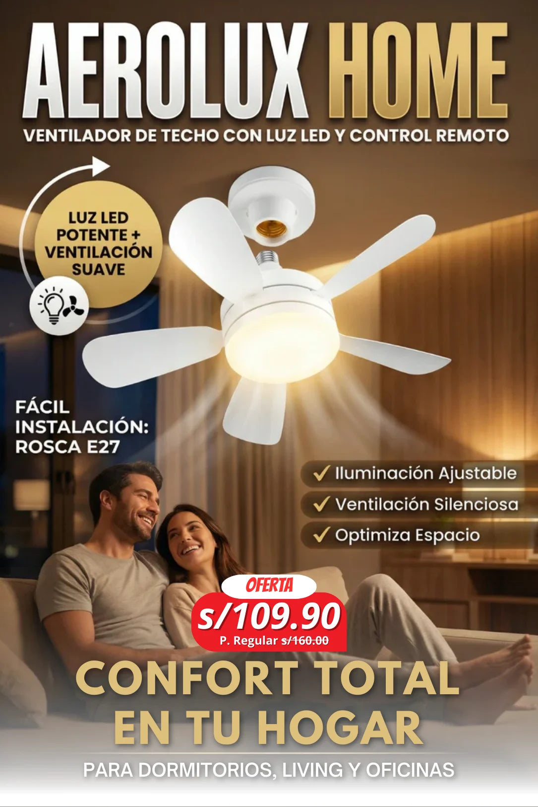 FOCO LED CON VENTILADOR PREMIUM