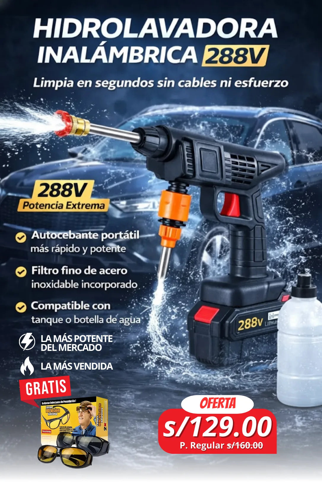 HIDROLAVADORA + LENTES DE REGALO